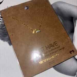 NWT 18 Karat Gold Dipped Necklace Mountains Nature Boho Indi Gift Present Dainty